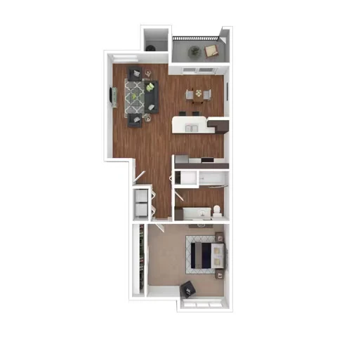 Garden One Bedroom One Bath 6935-203 floor plan
